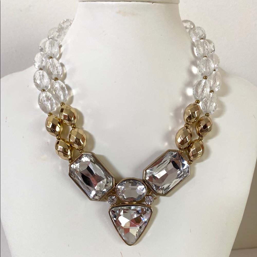 Gold and Clear Fancy Bridal Necklace